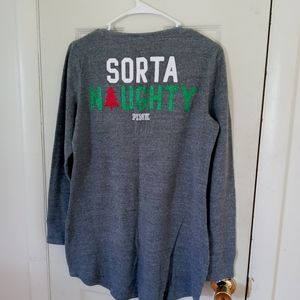 NWOT - PINK "Naughty Or Nice?" Sleep Shirt Or Top - One Size